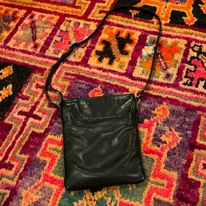 margot black leather crossbody